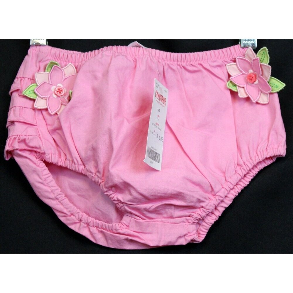 NWT 2006 Gymboree Island Fun Pink Bloomers Diaper cover Flowers sz 2T Ruffles